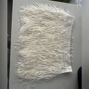 Cream Embellished Mini Skirt for Cocktail